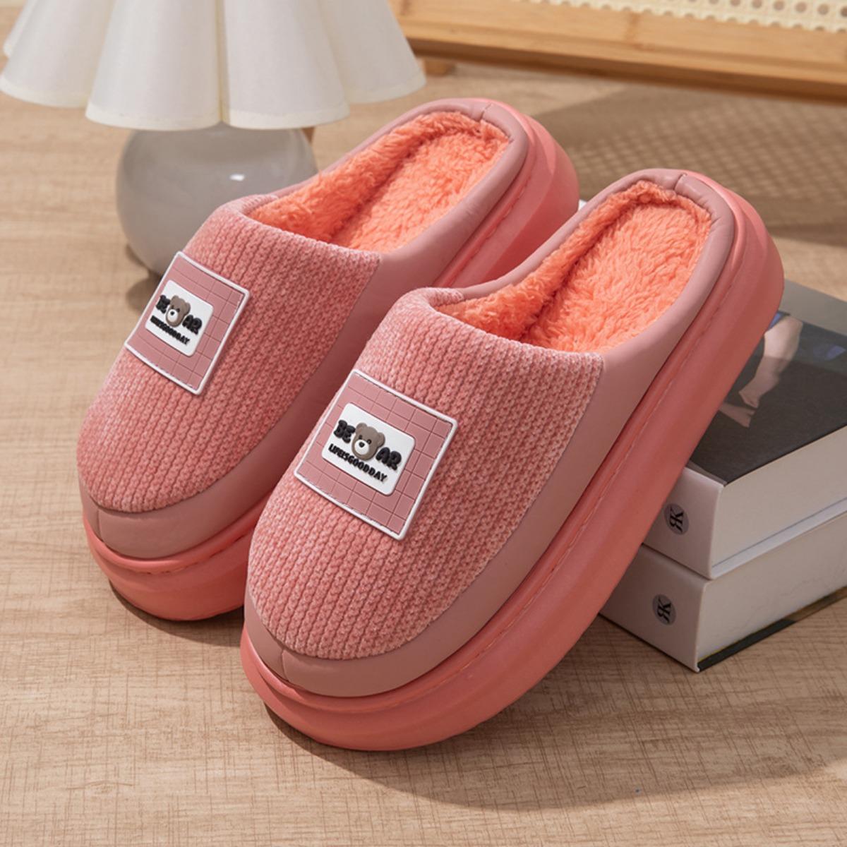 

Бавовняні капці, Нековзке взуття, Фліс, Потовщені, Теплі капці, Капці для пари 36-37 рожевий