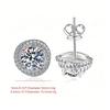 0,5 & 1 Karat Runder Schliff VVs1 Moissanit Doppel-Halo-Steckohrringe GRA-zertifiziert 925er Sterlingsilber für Damen Hochzeits Schmuck
