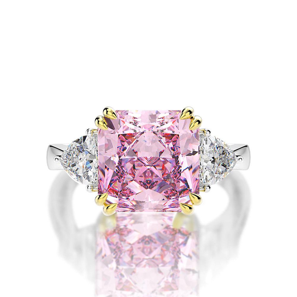 European & American Ice Flower Cut Diamond Adjustable Engagement Ring for Women