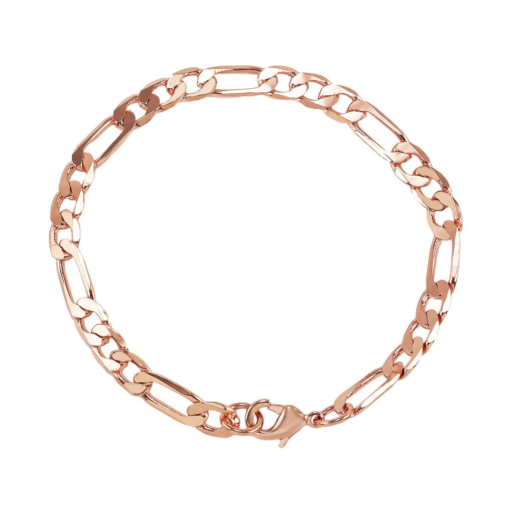 Vinterly Cuban Chain Pure Copper Bracelets for Men Women Adjustable Lobster Clasp Punk Anti-scratch 7-10.5 Inch Jewelry Charm