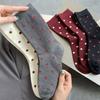 Harajuku Vintage Middle Tube Socks Knitted Snow Boot Socks New Women Socks  Autumn Winter