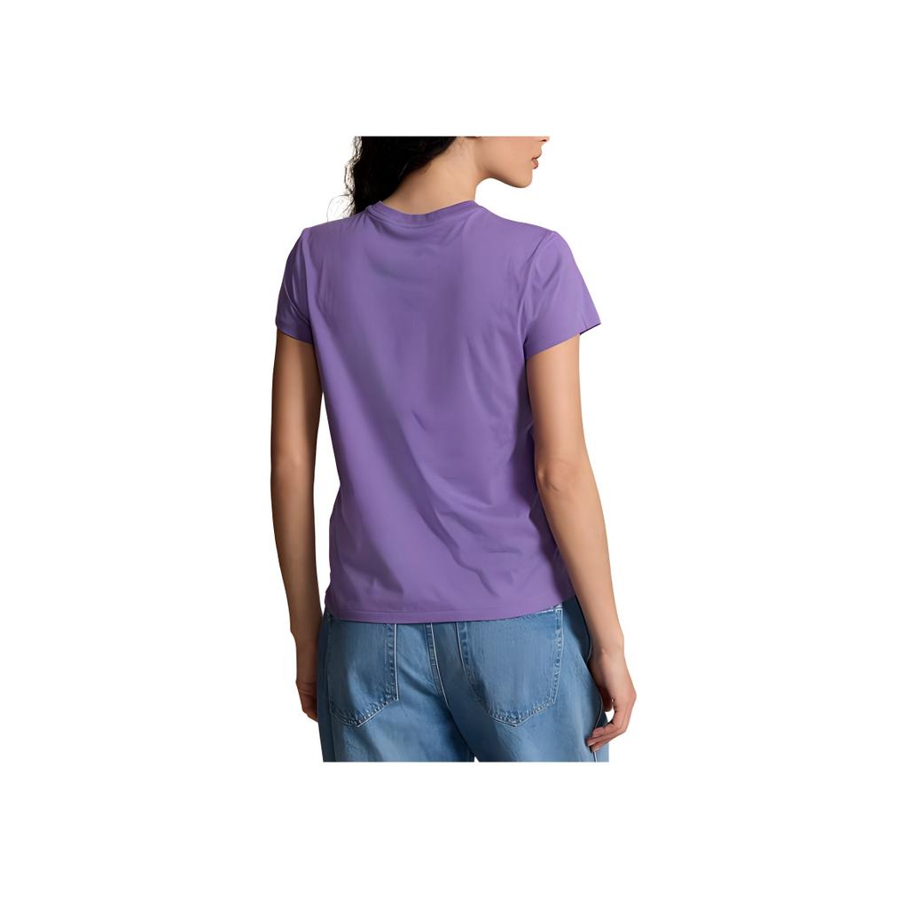 Polo Ralph Lauren Ss24 Solid Color Logo Embroidered Pullover Short Sleeve T-Shirt Women T-Shirts Purple WMPOKNINCU21014-500