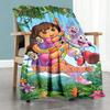 Dora Explorer Customize Text Blanket Throw Customizable Blanket Soft Warm Cozy for Picnics Sofa Bed Home Decor Ideal for All Seasons