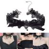 Schöne Schwarze Spitze Schleife Knoten Kragen Halskette Elegant Vintage Weiches Choker Band Halsketten Damen Schmuck Cosplay Geschenk