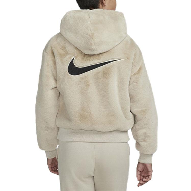 Nike Women'ss Sportswear Essential Faux Fur Jacket Khaki DD5117-206