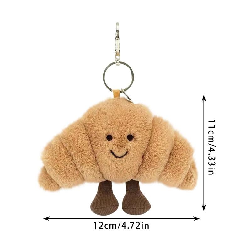 Adorable Croissant Bag Charm Keychain Perfect Novelty Gift for Food Lovers Cute Accessory for Bags and Mobile Phones