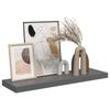 Floating Shelf High Gloss Gray 80 X 23.5 X 3.8 Cm MDF