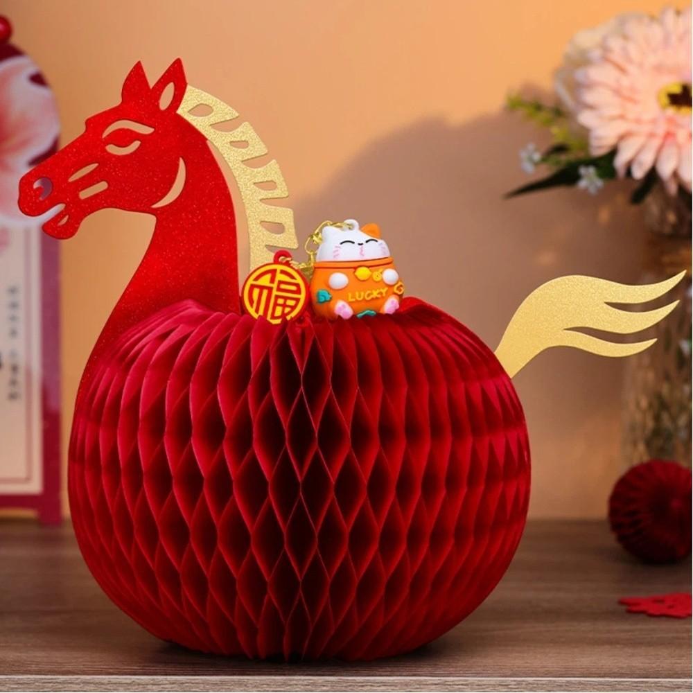 Table Decoration New Year Horse Ornament Horse Decoration Folding Paper Horse Ornament Red Chinese New Year