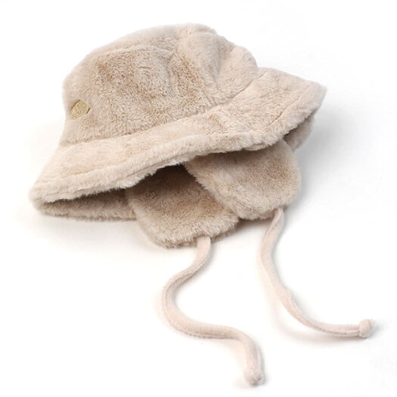 Universelle Chemie Elfenbeinfarbener Pelz Ohrenklappen Fischerhut