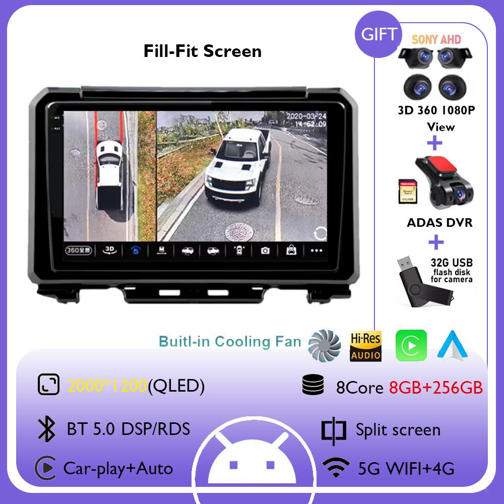 9" Android 14 Carplay Car Radio For Suzuki Jimny 2018 2019 2020 Navigation GPS Multimedia Player Stereo BT DSP WIFI+4G Auto