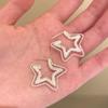 Korean Starry Sky Earrings: Sparkly Five-Pointed Star Studs, Light Luxury with a Unique Niche Feel for Women