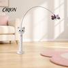 Cat Hunting Toy 2-in-1 Interactive Toy, Wand with Fabric Butterfly Teaser Suction Cup Base, Rechargeable Red Light for Indoor Self Entertainment