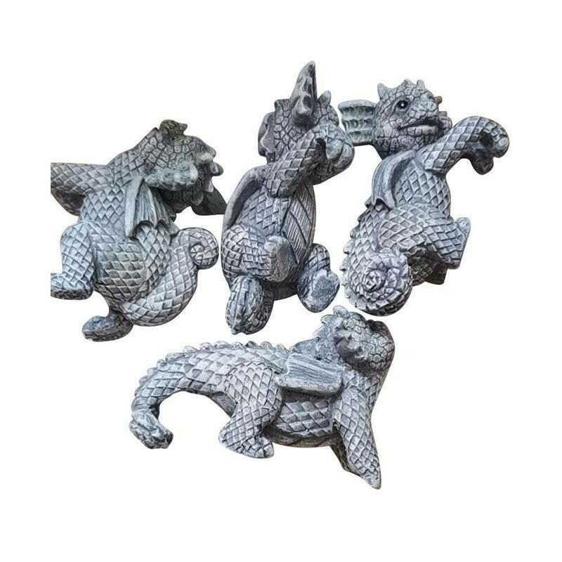 

4 шт. СТАТУЭТКА ДРАКОНА ДЛЯ САДА из смолы, подвесной декор для улицы, украшение для скульптуры, двор 4PCS