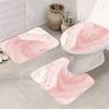 1 st Duschdraperi i rosa marmor med guldkanter, Vattenavvisande duschdraperi med plastkrokar, Badrumstillbehör,