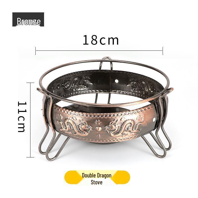 

ZISIZ Ancient Bronze Double Dragon Solid Alcohol Hot Pot Stove