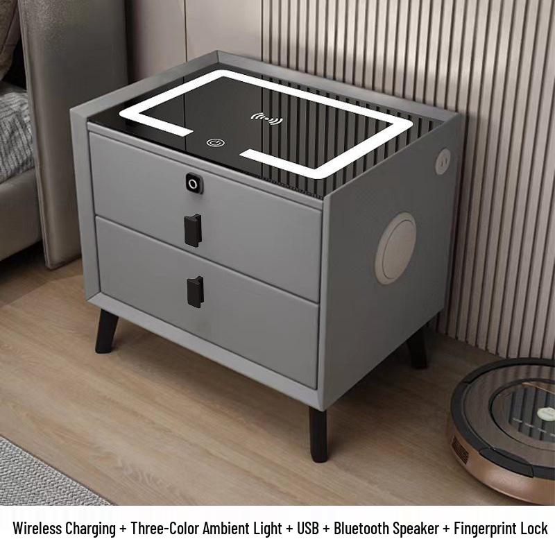 Smart Bedside Table with Storage - Compact Bedroom Cabinet