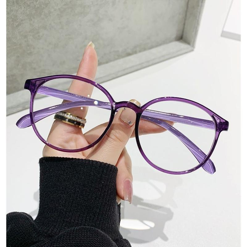 Large Frame Round Vintage Reading Glasses Women Men Lightweight Full Frame Anti Blue Light Presbyopia Eyewear