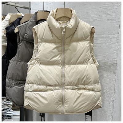 Kurze Daunen-Baumwollweste für Damen, Frühling, Herbst und Winter, locker sitzende Außenjacke, warme Weste, Leibchen, Jacke, Strickjacke