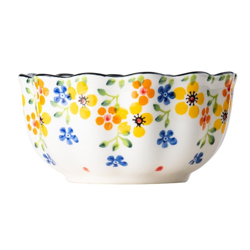 Dishes and Dishes Set Household Ceramic Tableware Creative Plates Vegetable Plates Rice Bowls Binaural Plates Soup Bowls Noodle Bowls