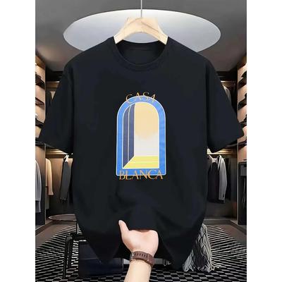 Casablanca Graphic T-Shirt Architecture Arch Window Print Short Sleeve Tee Minimalist Black Top Men Women Fashion Streetwear
