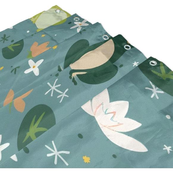Cute Frogs Shower Curtain Bathroom Decor Waterproof Fabric Shower Curtains with Hooks 60x72 Inch