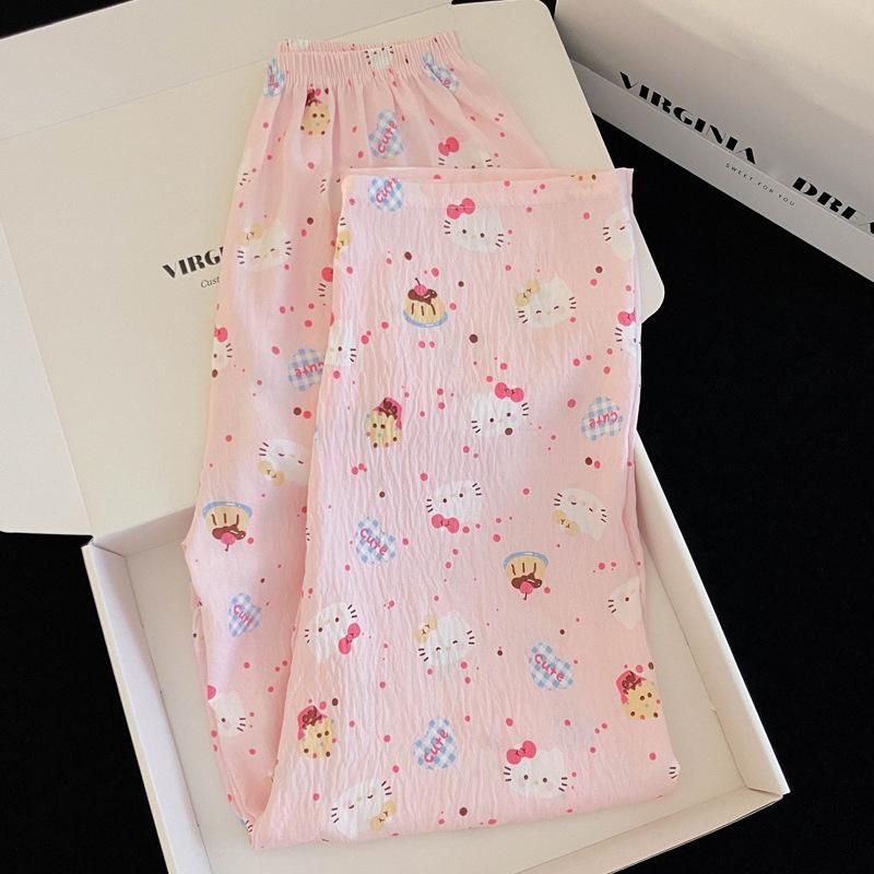 Women's Cloud Cotton Cartoon Pajama Set – Long Sleeve, Crew Neck, Plus Size, Outdoor Wear