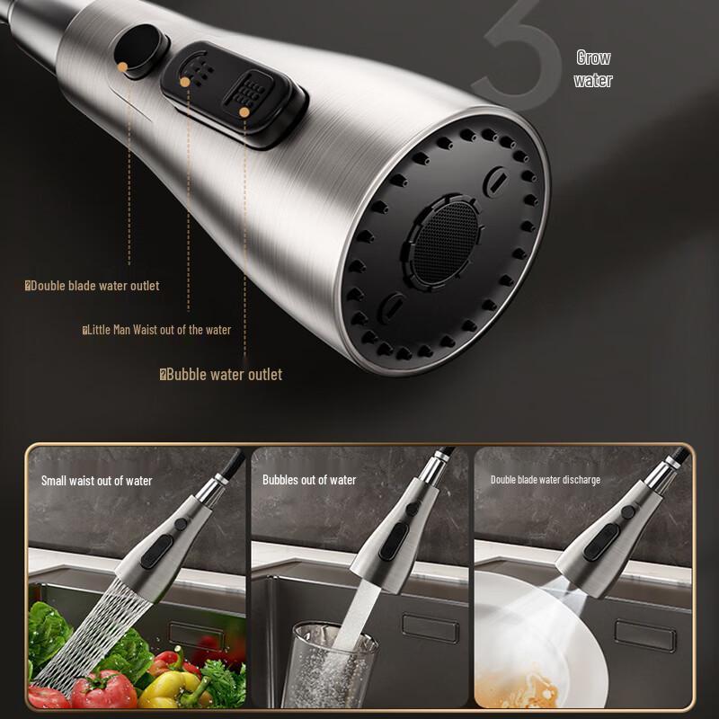 Stainless Steel Pull-Out Kitchen Faucet