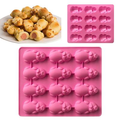 12-dierková silikónová forma na tortu v tvare prasiatka, roztomilá forma na čokoládu, želé, kandizovaný cukor, DIY forma na pečenie, pečiaci nástroj