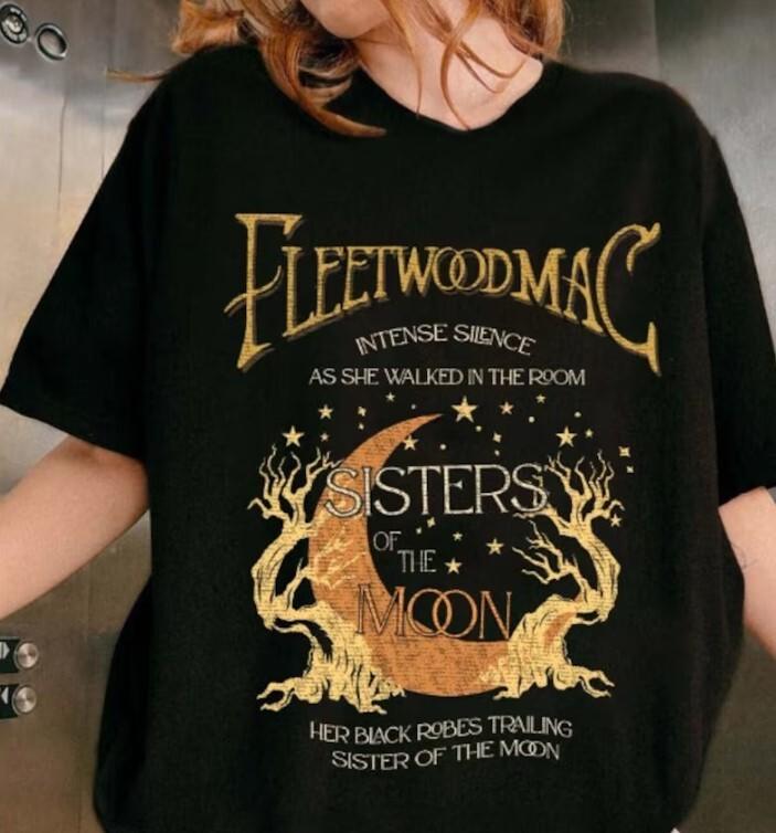 Maglietta Vintage Fleetwood Mac, Maglietta Sisters Of The Moon, Maglietta Unisex Banda Rock Musicale