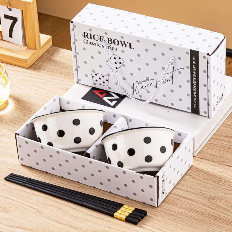 Ruhan Polka Dot Ceramic Dining Set