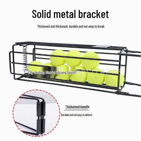 Portable Push-Down Tennis Ball Retriever and Collection Basket