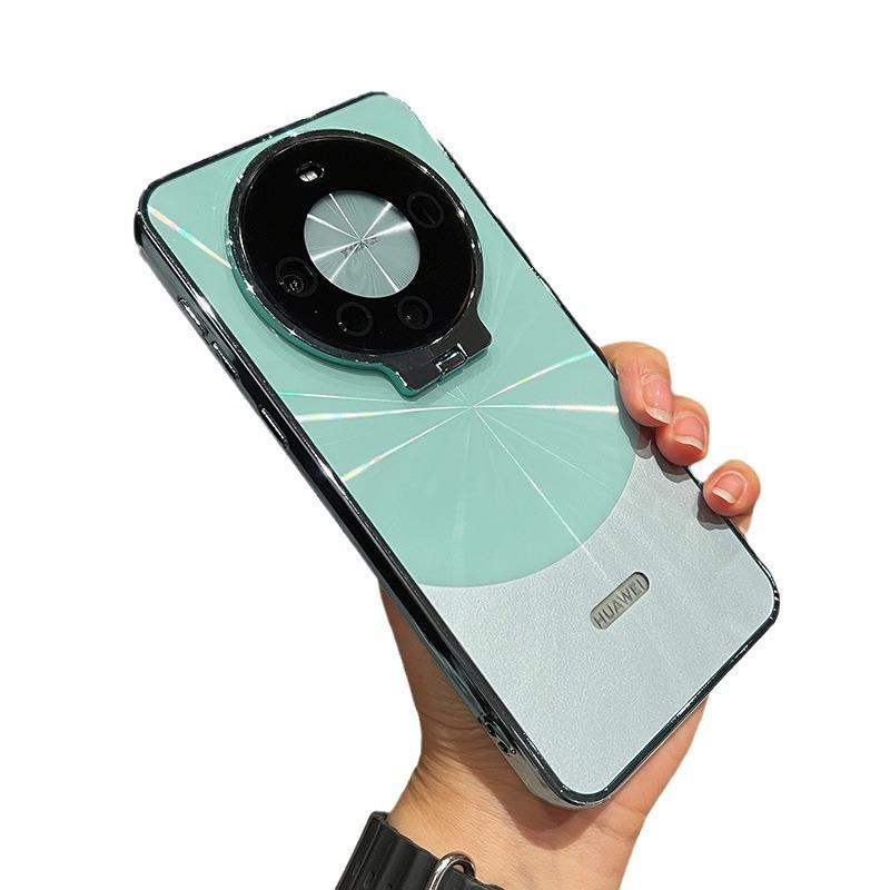 

Suitable for Huawei Mate60pro Mobile Phone Case Lens Bracket Creative Electroplated M60por Anti-fall CD Pattern M60 Case HUAWEI Mate 60