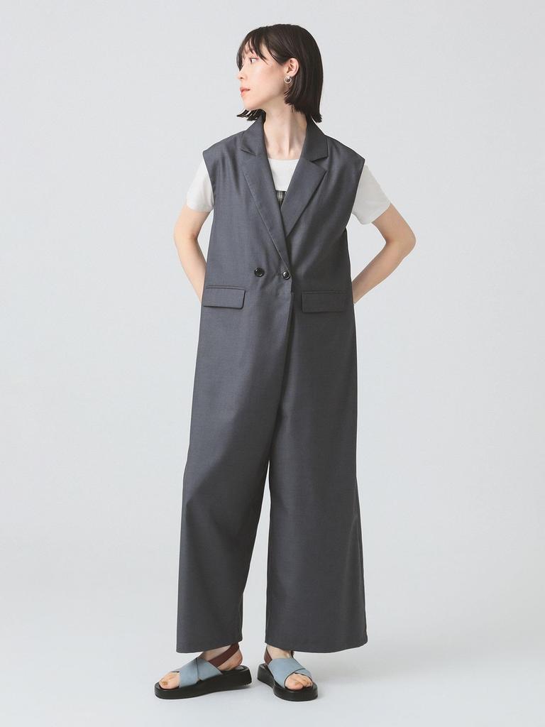 Ray Beams Women's Tailored Collar Jumpsuit/All-in-One Suit, Gray 0