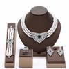 Luxury Full Diamond Pearl Necklace Earrings Set Wedding Banquet Exquisite Dress Accessories Bridal Accessories