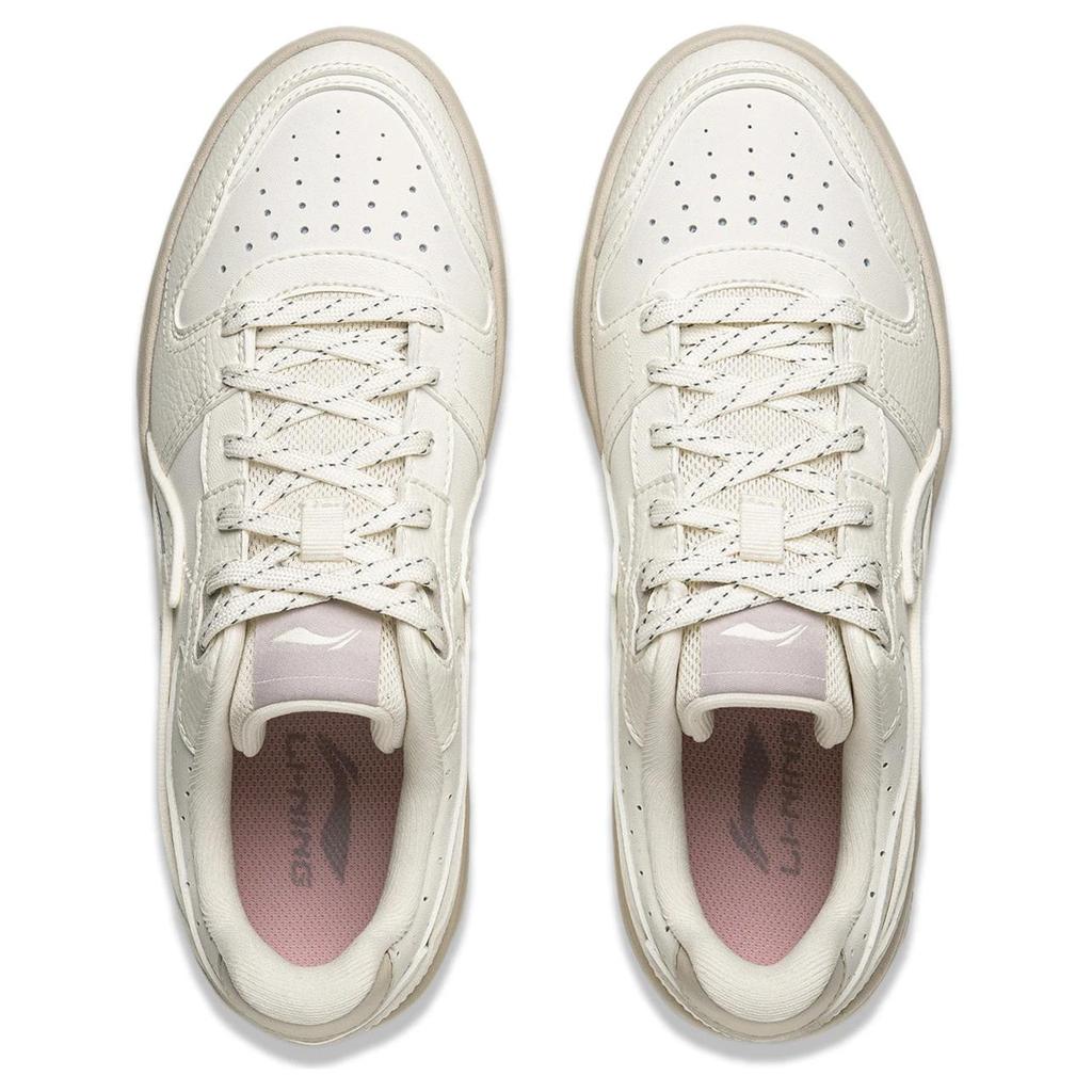 Li Ning Sycee Slip Resistant Cushioning Abrasion Resistant Lightweight Low top Skateboard Shoes Women's Ecru AGCU516-3