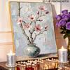DIY Pearl Painting Canvas Floral Design Shiny 3D Bead Art Kit Creative Leisure Craft for Living Room Wall Decor