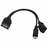 2-in-1 Male Female USB OTG Cable Adapter Power Cable Data Cable Y Splitter USB Adapter OTG Cable