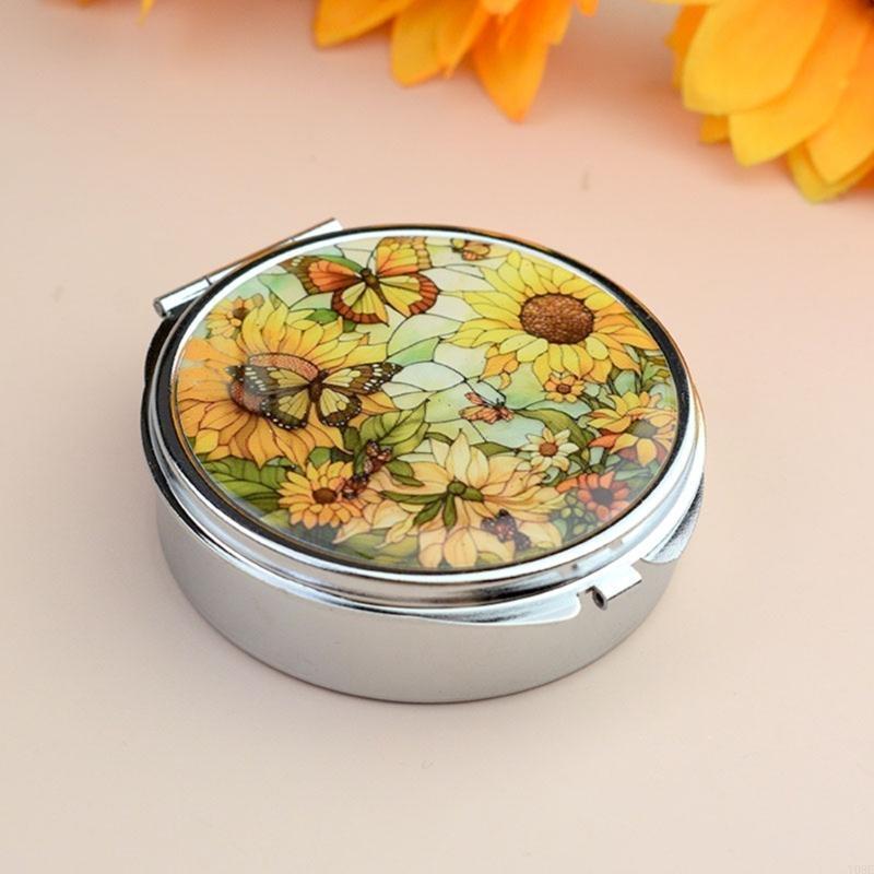 Portable Metal Jewelry Organiser With Mirror And Secure Closure For Travel Storage Container with Compartment Y08E