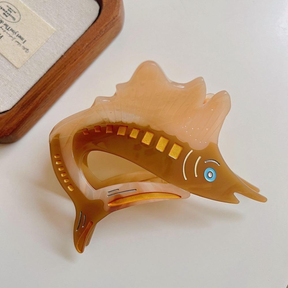 Sweet Tuna Hair Claw Korean Style Marine Organisms Shark Clip Acetate Ocean Tunny Hair Clip  Female
