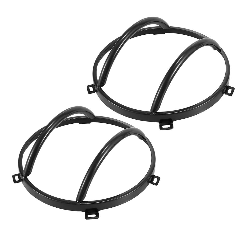 X AUTOHAUX Headlight Grille Guard Protector Covers for Jeep Wrangler JK, Black Round Headlight Grille Covers, 1 Pair