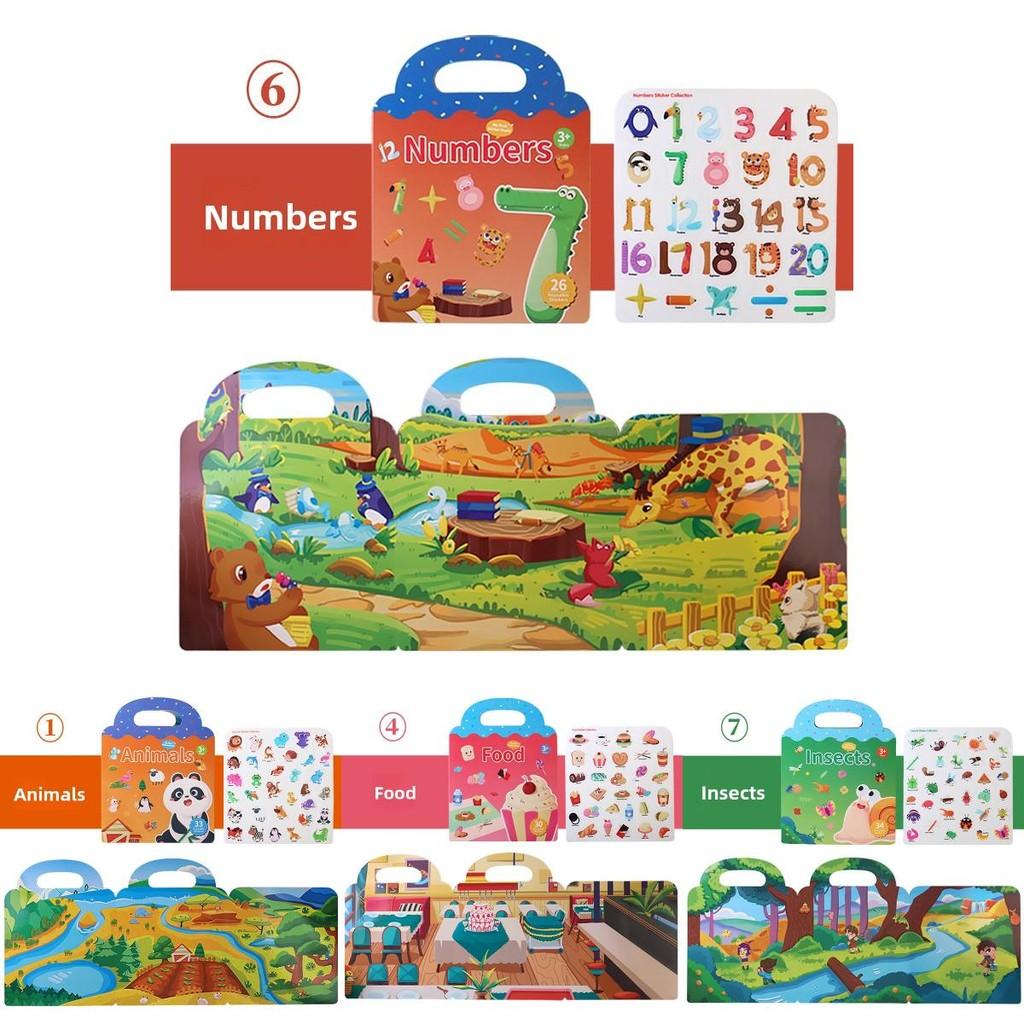 Early Learning Sticker Book For Kids With Animal And Fruit Scenes For Focus And Cognitive Skills