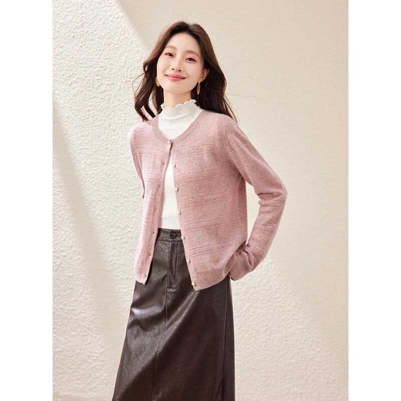 Shexi Women's 100% Cashmere Jacquard Cardigan