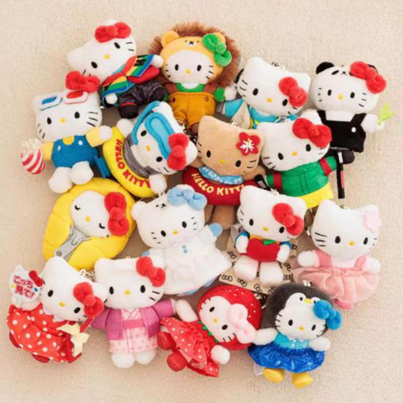 Swimming Ring Hello Kitty Plush Toy Keychain Sanrio Kt Cat Soft Stuffed Doll Pendant Backpack Bag Decor Kid Gift