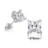 High Quality Stud Earrings Square Brilliant Cubic Zircon 5 Different Size Available Trendy Romantic Earring For Girl