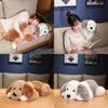Adorable Soft Plush Long Hair Dual Color Dog Doll For Cuddly Comforting Gifts