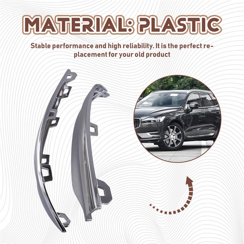 Chrome Trim Strip For Volvo XC60 MK2 - Rear Bumper Molding 1 Pair 32227902 32227903 Bright Grille Replacement Parts