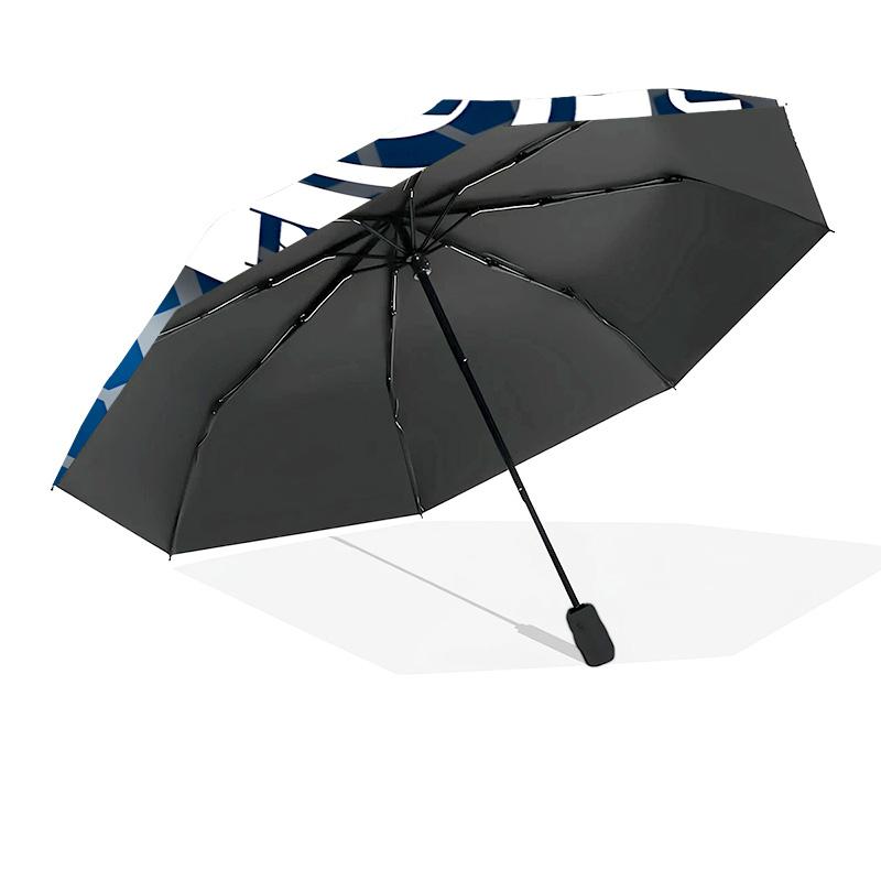 Soccer Club Emblem Design Printed Automatic Umbrella, 8-Frame for Travel, camping, Casual Umbrella, Essential Gift for  for family and friends