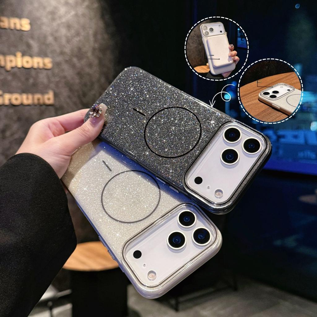 Starry Sky Flash Powder Magnetic Suction IPhone17PROMAX Phone Case Apple 16 Advanced Sense Anti Fall Protection Case 15