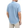 Men's Casual Loose Fit Short Sleeve Shirt Stand Collar Button Front Lightweight Summer Top