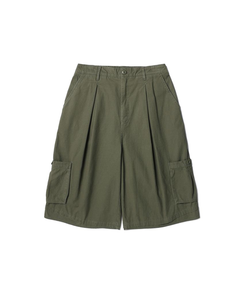 Iseuteuseobiseusyab Vintage Cotton Cargo Bermuda Pants - Khaki
